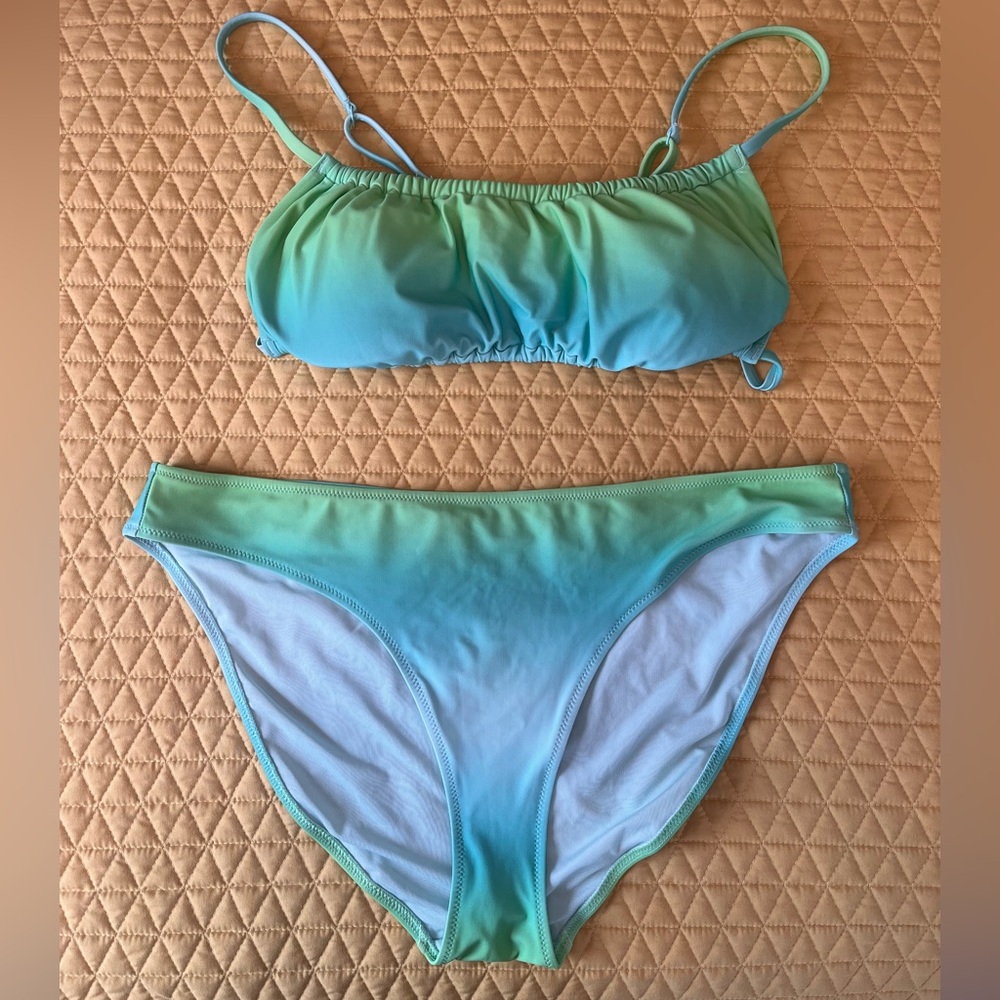 aerie Light Aqua Scoop Bikini Set
